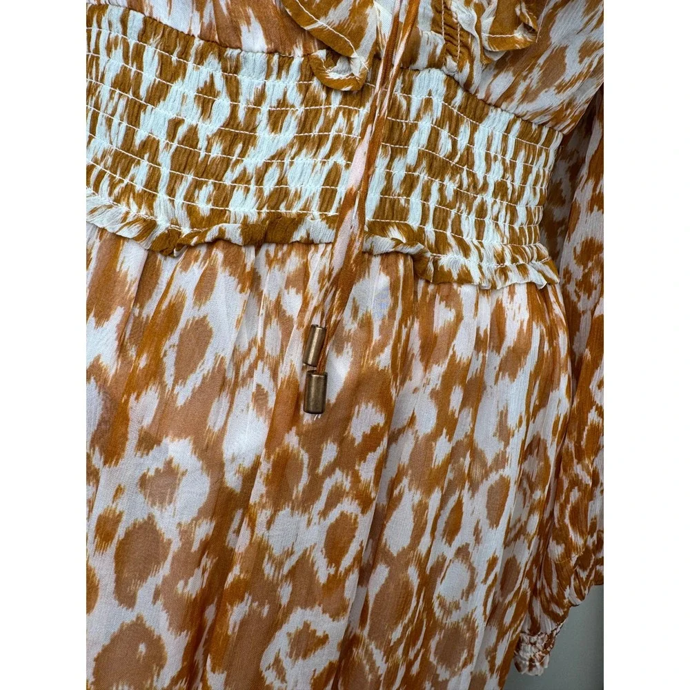By Anthropologie The Odetta Abstract Print Maxi Smocked Waist Boho Cottagecore M - Picture 7 of 10